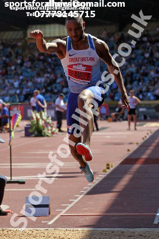 Mens long jump, 2019 Muller British Championships, Alexander Stadium, Birmingham. Photo: David T. Hewitson/Sports for All Pics